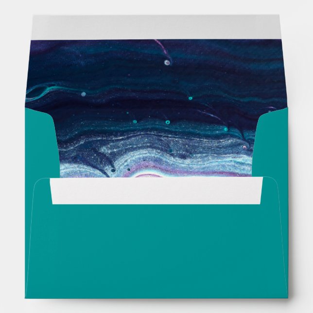 Blue  Monogram Abstract Envelope (Back (Bottom))