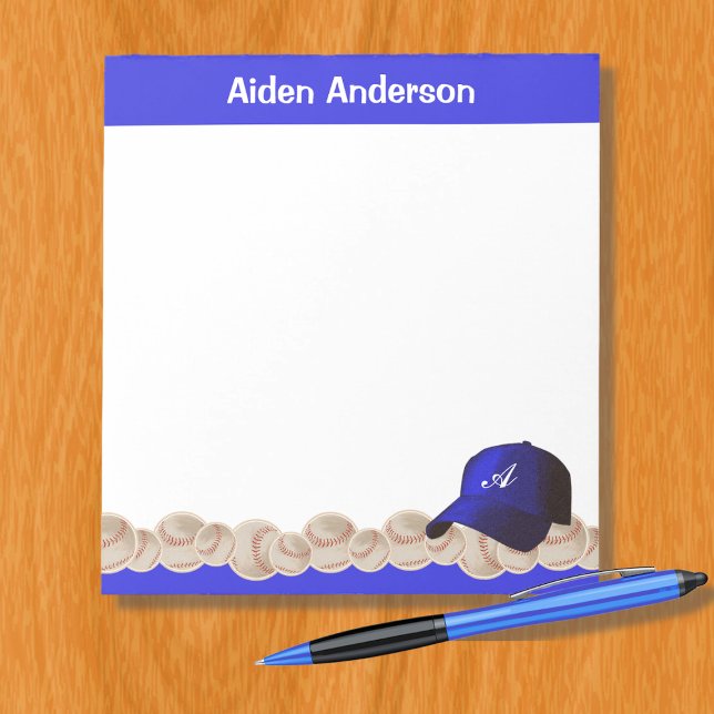 Blue Monogram Baseball Hat Notepad (Creator Uploaded)