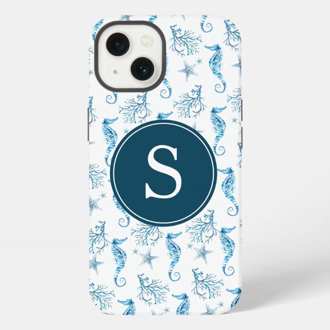Blue Monogram Beachy Phone Case (Back)