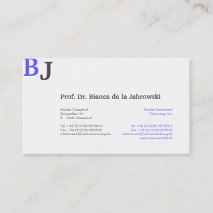 Blue Monogram Business Card