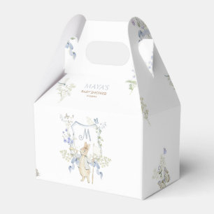 Blue Monogram Crest Peter the Rabbit Baby Shower Favour Box