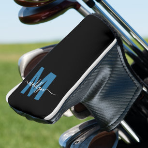 Blue Monogram Initial Name Personalised Golf Head Cover