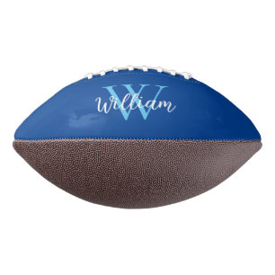 Blue Monogram Initials Football