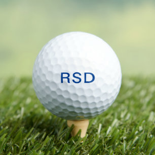Blue Monogram Initials Personalised  Golf Balls
