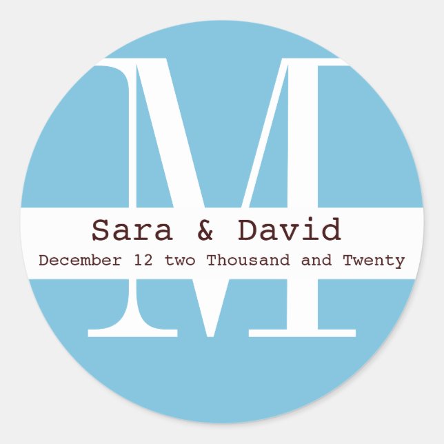 blue Monogram label (Front)