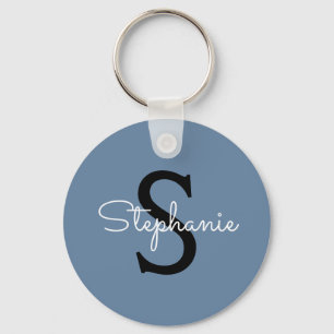 Blue Monogram Name Key Ring