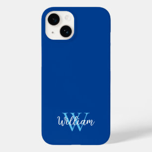Blue Monogram Name Personalized Case-Mate iPhone 14 Case