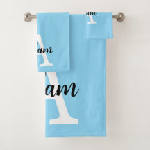 Blue Monogram Name Script Personalised Design