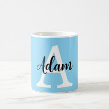 Blue Monogram Name Script Personalised Design