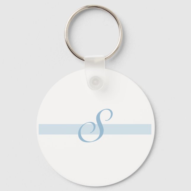 Blue Monogram S Key Ring (Front)