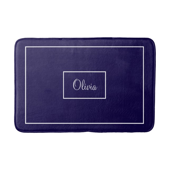 Blue monogrammed  bath mat (Front)