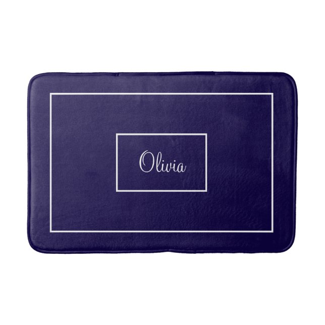 Blue monogrammed  bath mat (Front)