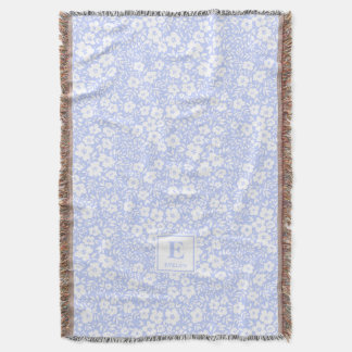 blue Monogrammed Blanket throw