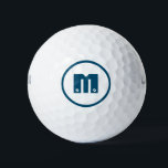 Blue Monogrammed Golf Balls<br><div class="desc">A custom design that can be personalised with your initial. The unique blue text is set in a decorative font with screws. Anyone who enjoys renovating or building things would get a kick out of this design. The colours of the typography and round border (oval) can be changed in the...</div>