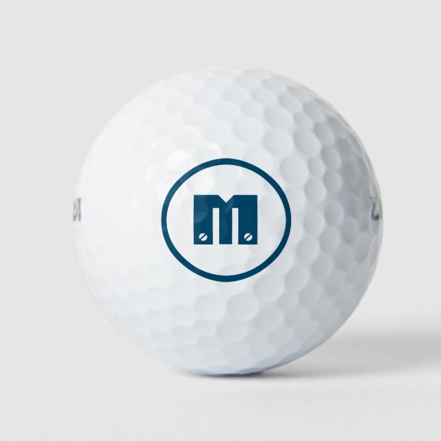 Blue Monogrammed Golf Balls (Front)