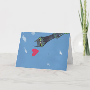 Blue Monster in Love Card