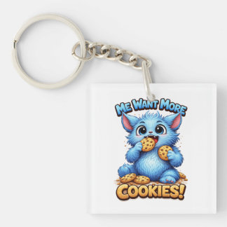 Blue Monster Key Ring