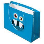 Blue Monster Large Gift Bag (Back Angled)