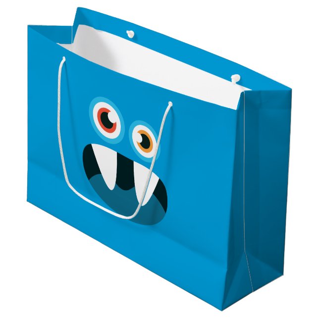 Blue Monster Large Gift Bag (Front Angled)
