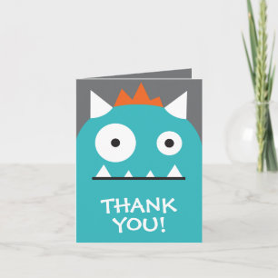 Blue Monster Thank You Card