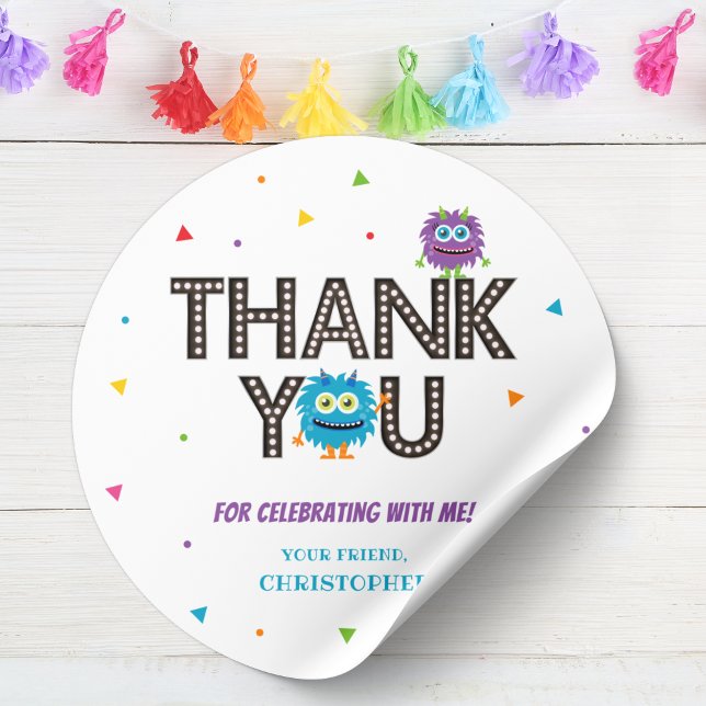 Blue Monster Thank You Sticker (Blue Monster Thank You Sticker)