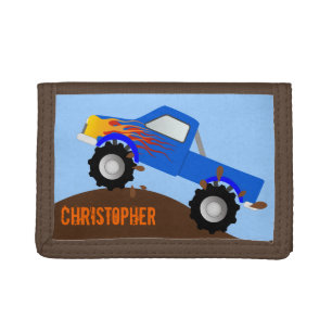Blue Monster Truck Personalised Wallet
