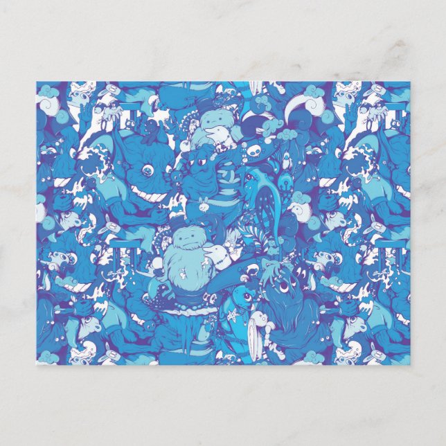 Blue Monsters Postcard (Front)