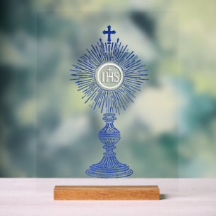 blue monstrance design catholic home decor