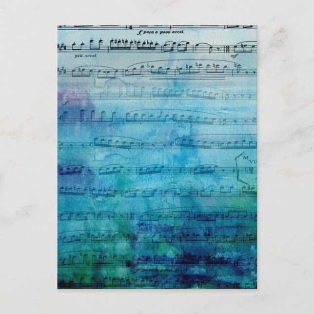 Blue Mood Music Postcard (Front)