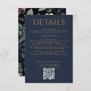 Blue Moody Floral Enclosure Card