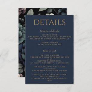 Blue Moody Floral Enclosure Card
