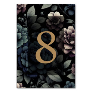 Blue Moody Floral Table 8 Number