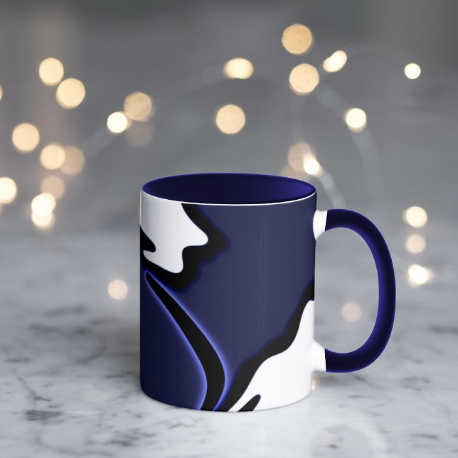 Blue Moon: Abstract Blue and White Combo Mug (Creator Uploaded)