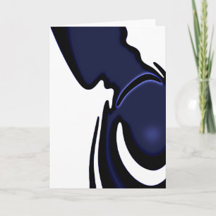 Blue Moon: Abstract Blue, White & Black Card