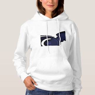 Blue Moon: Abstract Blue, White & Black Hoodie