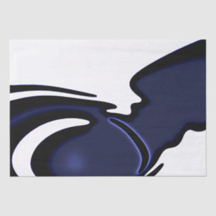 Blue Moon: Abstract Blue, White & Black Tissue Paper