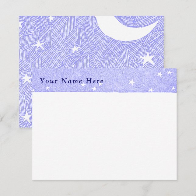 Blue Moon and Stars Etching Custom  Card (Front/Back)