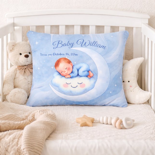 Blue Moon Baby Pillow Personalised Nursery (Creator Uploaded)