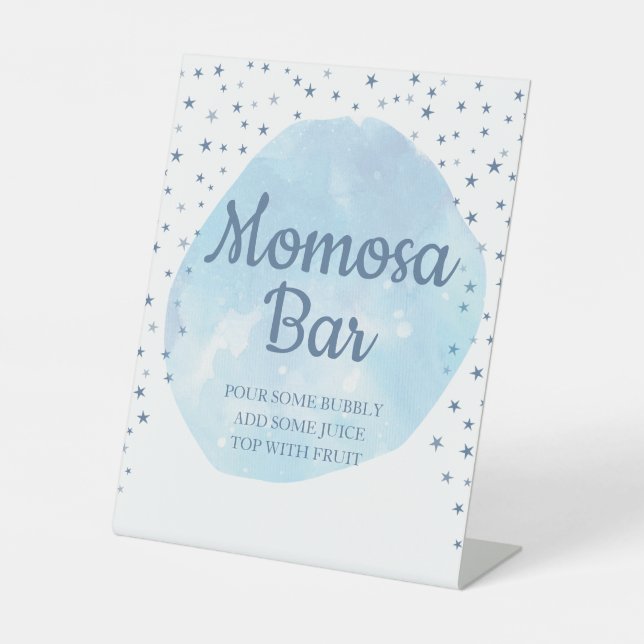 Blue Moon Baby Shower Mum-osa Table Sign (Front)