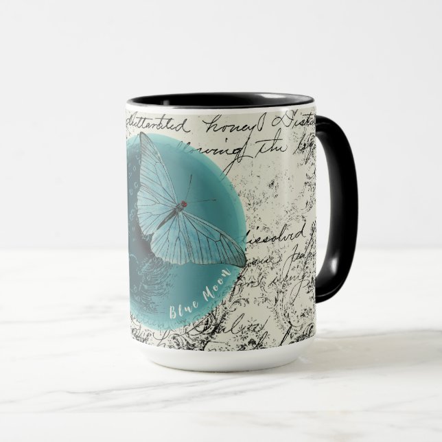 Blue Moon Butterfly Mug (Front Right)