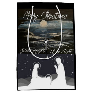 Blue Moon Christmas Nativity  Medium Gift Bag
