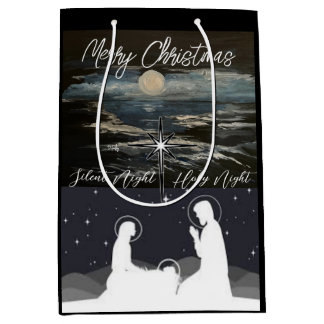 Blue Moon Christmas Nativity Medium Gift Bag