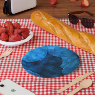 Blue Moon Circles Paper Plate