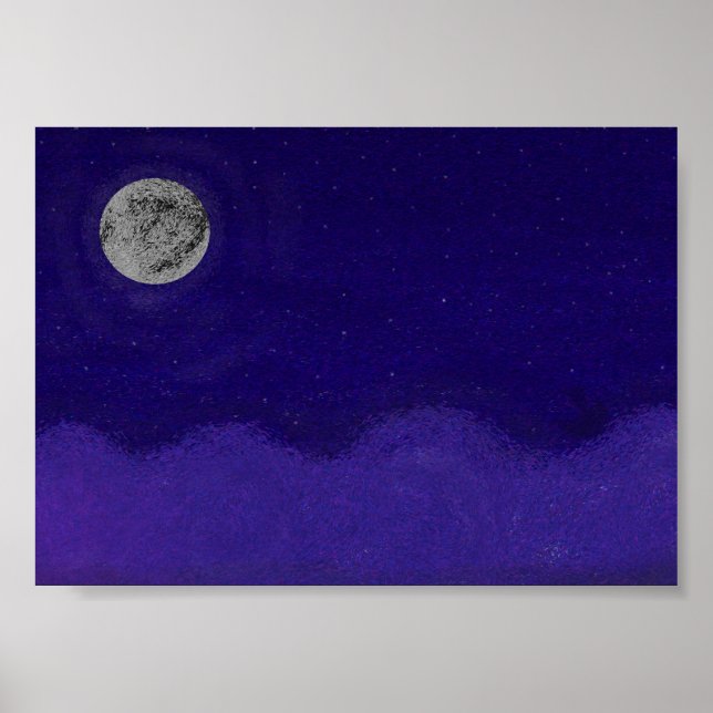 Blue Moon Fun Art Decor  (Front)