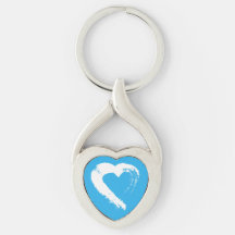 Blue Moon Heart Keychain