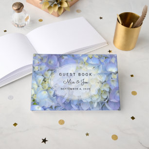 Blue Moon Hydrangea Custom Wedding Guest Book