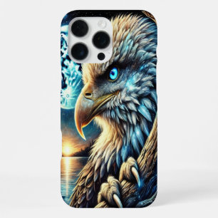 Blue Moon Illuminates Eagle's Silent Watch iPhone 16 Pro Max Case