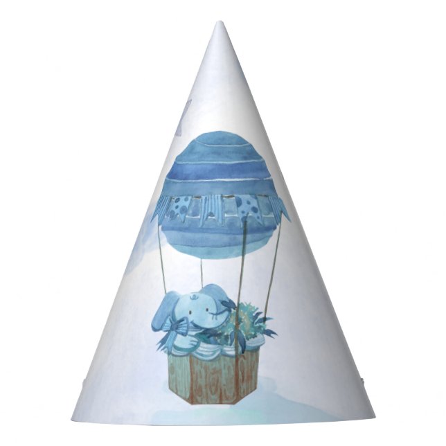 Blue moon little elephant birthday party hat (Front)