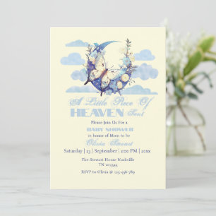 Blue Moon Little Piece of Heaven Sent Baby shower Invitation