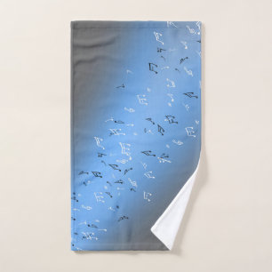 Blue moon Musical Note  Hand Towel